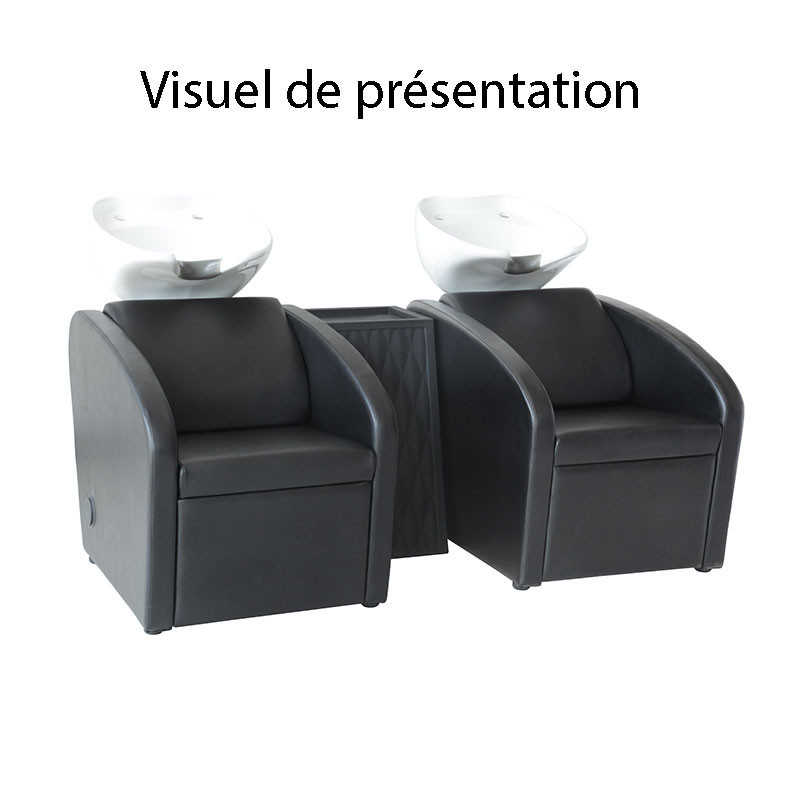 Bac à shampooing accoudoir concave Noir 65x74x71cm Bac à shampooing accoudoir concave Noir 65x74x71cm