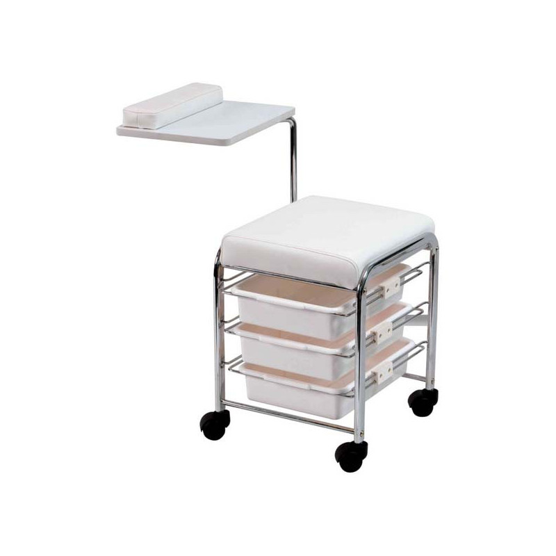 Table-siège manucure avec repose mains et 3 tiroirs Table-siège manucure avec repose mains et 3 tiroirs