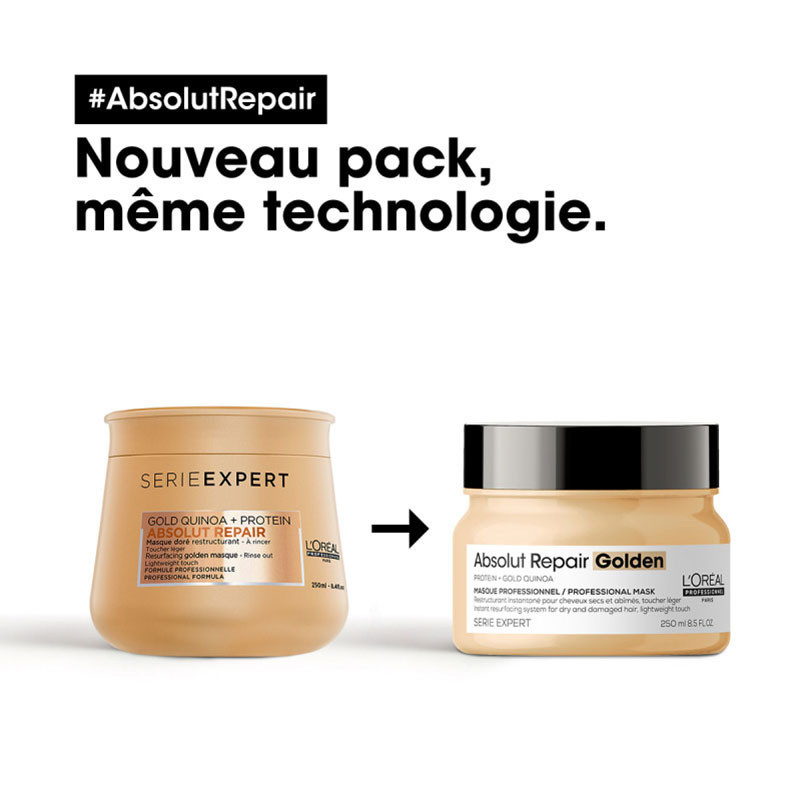 Masque Golden à la protéine de quinoa doré restructurant Masque Golden à la protéine de quinoa doré restructurant