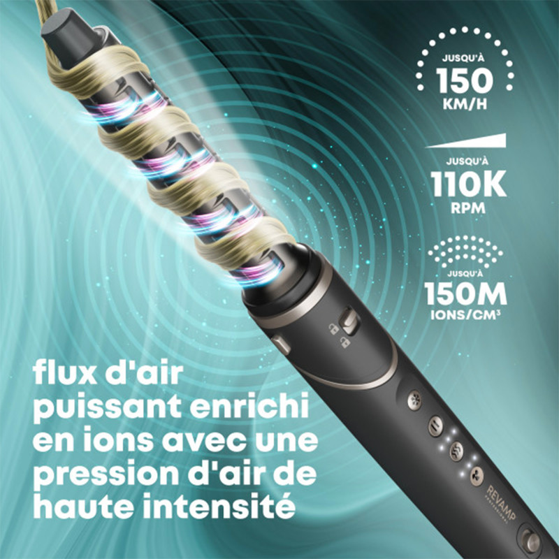 Brosse soufflante multifonction 7-en-1 – Air Ultime Ionique + trousse de beauté