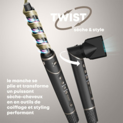 Brosse soufflante multifonction 7-en-1 – Air Ultime Ionique + trousse de beauté