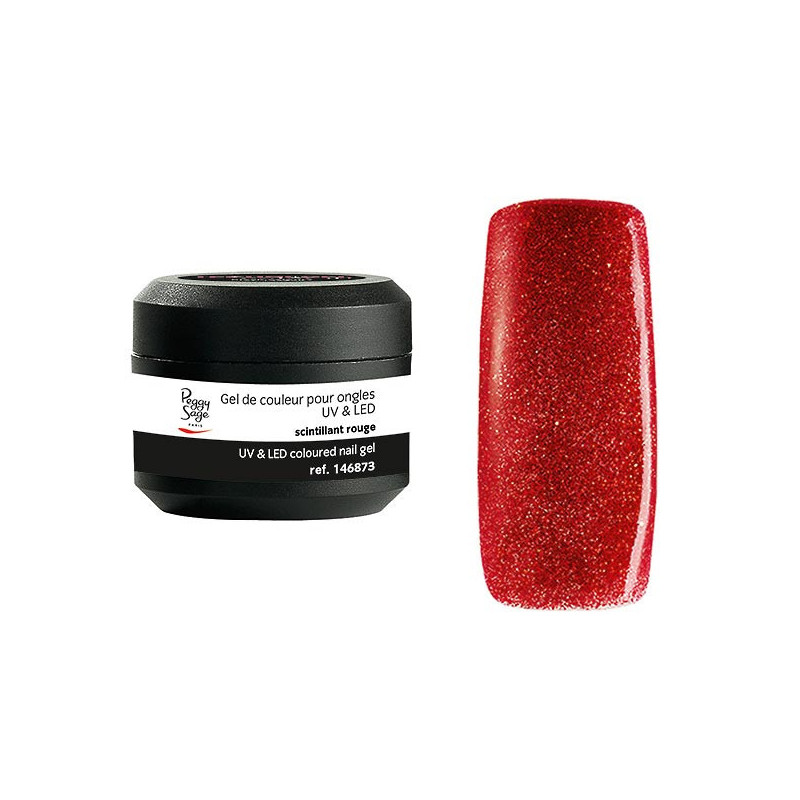 Gel de couleur UV & LED Color It - Scintillant rouge 5g