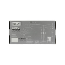 Boîte de 20 gants en latex non poudré jetables noirs - Taille M