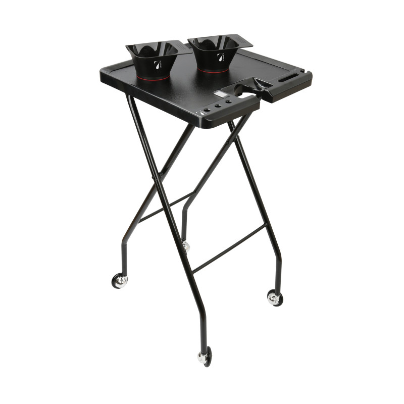 Table de service aimantée avec 2 bols magnétiques Noir