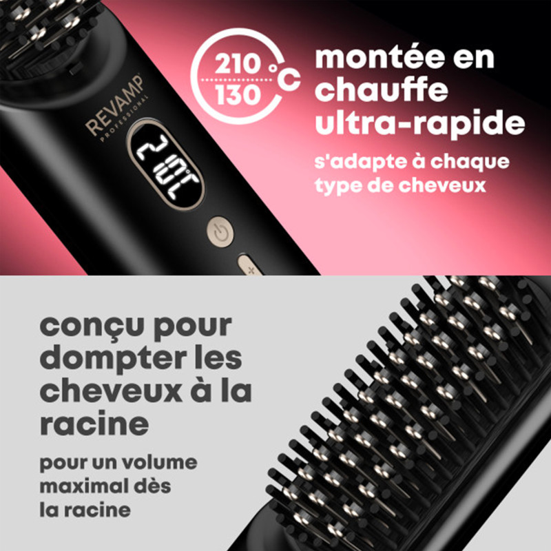 Brosse chauffante et lissante compacte sans fil Straight&Co