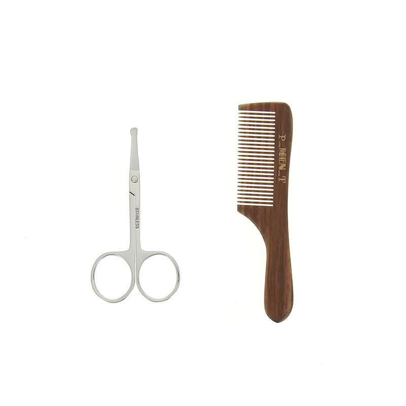 Set de barbe ciseaux - peigne - brosse