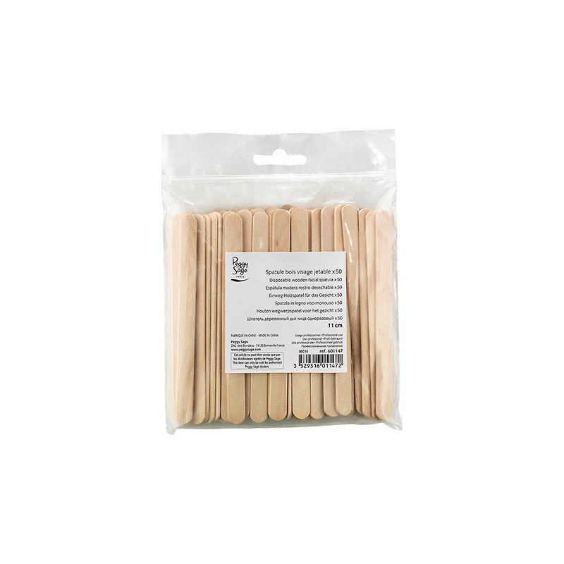 Lot de 50 spatules jetables en bois pour le visage 11cm