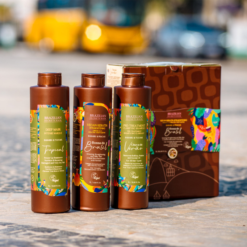 Kit lissage profond à la kératine végétalienne Bossa do Brasil