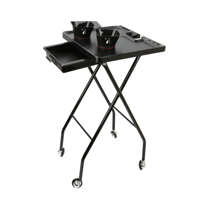 Table de service aimantée avec 2 bols magnétiques Noir