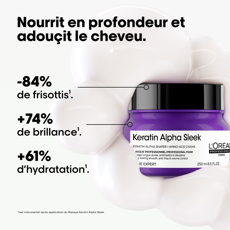 Masque disciplinant Keratin Alpha Sleek – Lissage longue durée & anti-frisottis