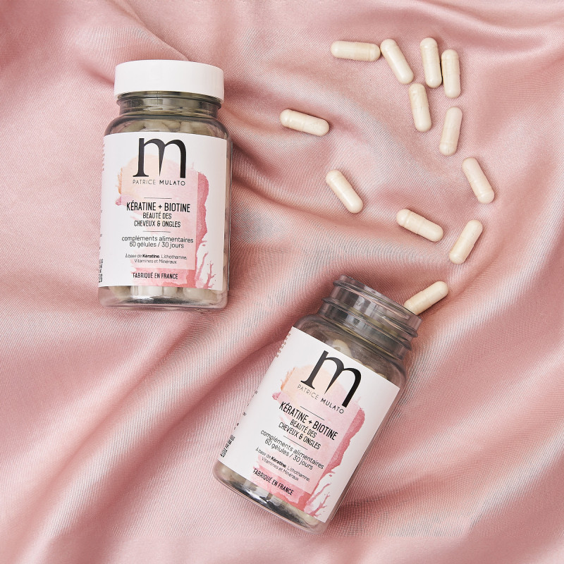 Complément alimentaire cheveux & ongles Kératine + Biotine 60 gélules