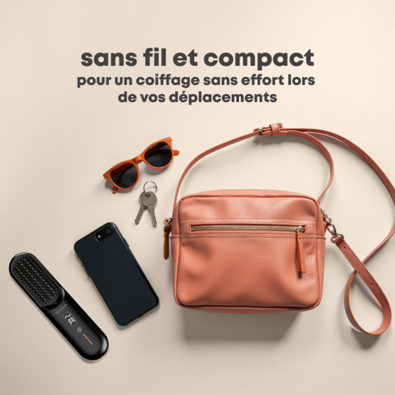 Brosse chauffante et lissante compacte sans fil Straight&Co