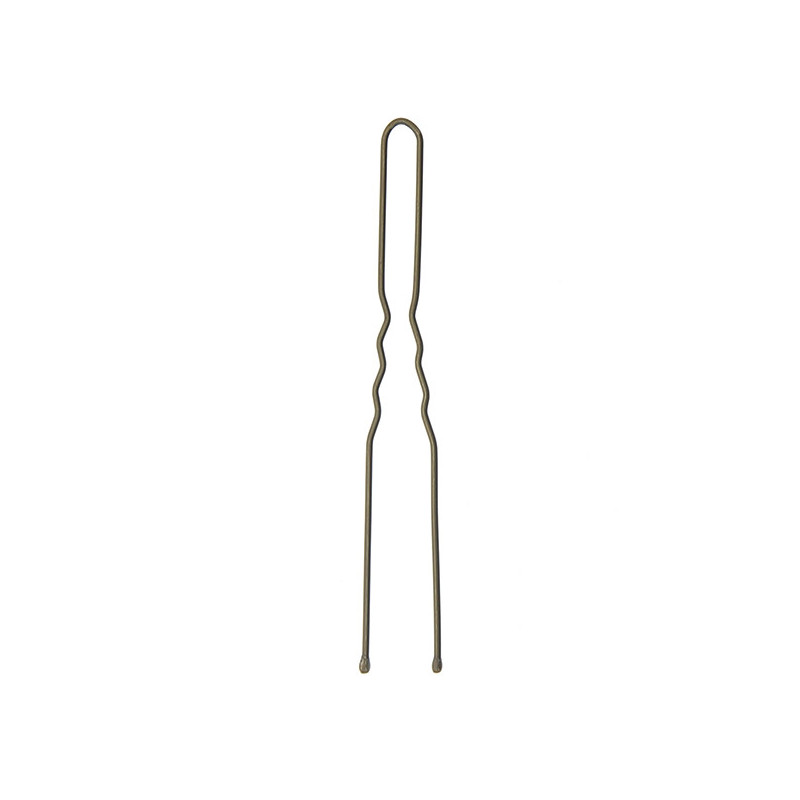 Epingles à chignon ondulées bouts perlés 70mm Bronze