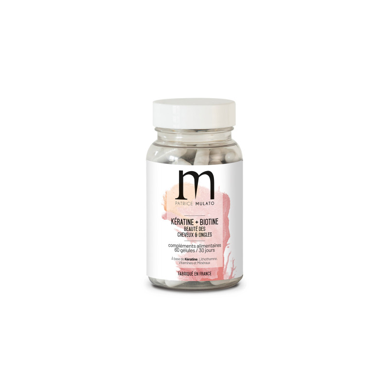 Complément alimentaire cheveux & ongles Kératine + Biotine 60 gélules