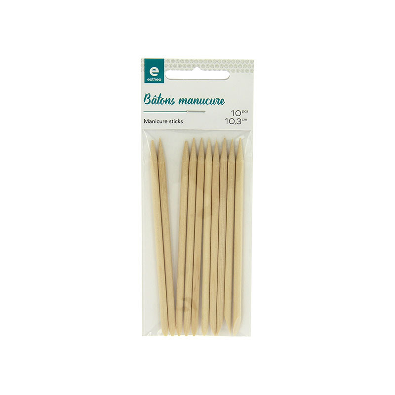 Bâtonnets manucure en bois x10