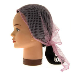 Voilette mise en plis rose maille large