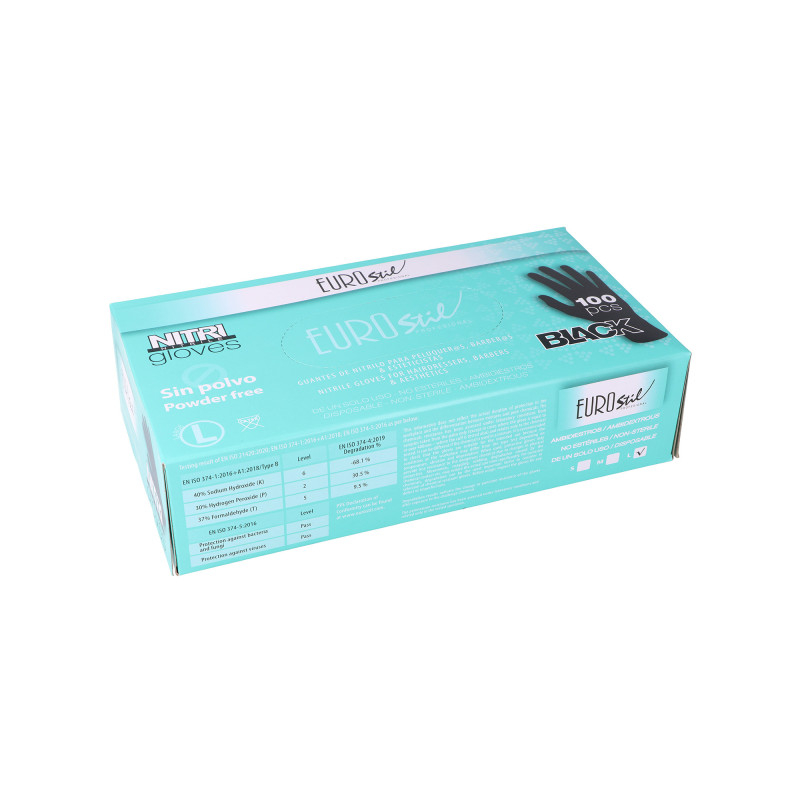 Boite de 100 gants en Nitrile AQL 1.5 Noir - Taille L