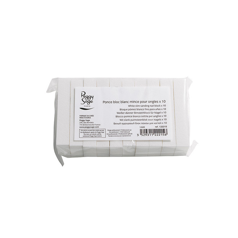 Ponces bloc minces pour ongles x10 Blanc