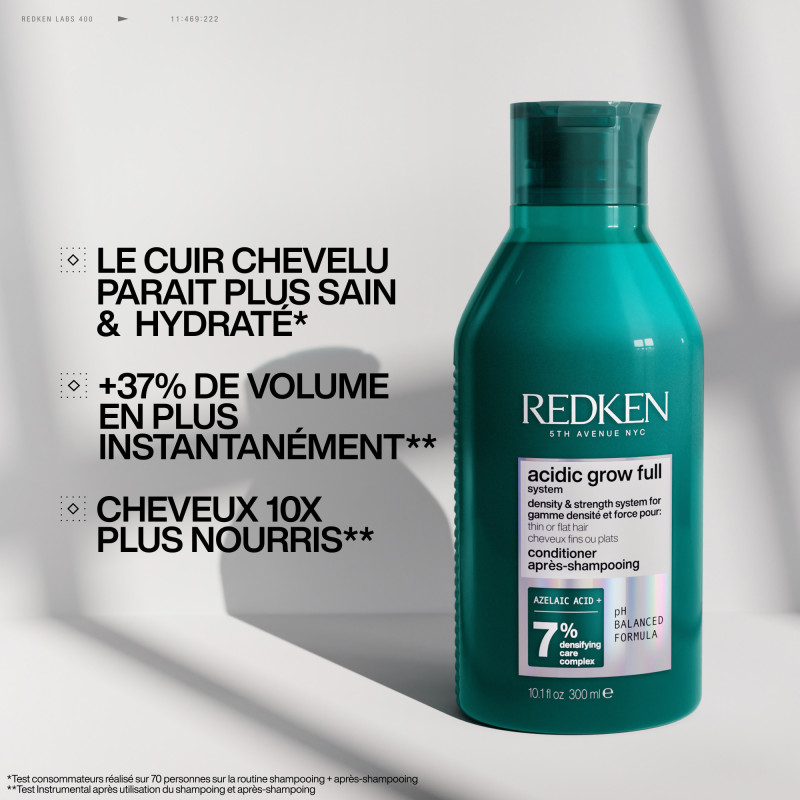 Après-shampoing densité Acidic Grow Full System – nutrition, volume, douceur