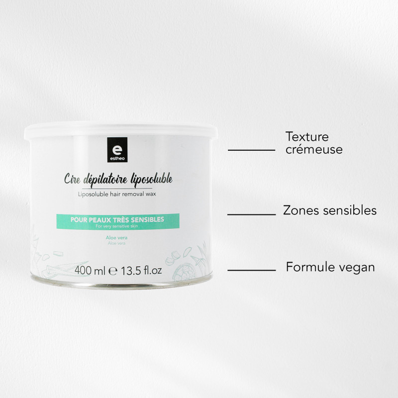 Pot de cire dépilatoire liposoluble Aloe Vera
