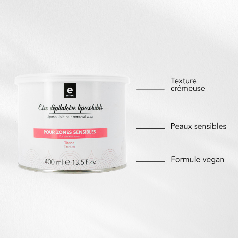 Pot de cire dépilatoire liposoluble Titane