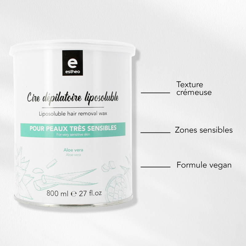 Pot de cire dépilatoire liposoluble Aloe Vera