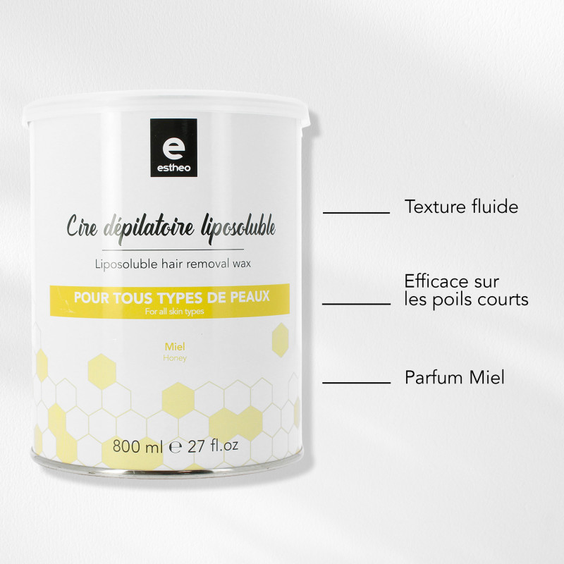 Pot de cire dépilatoire liposoluble Miel