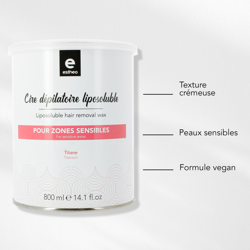 Pot de cire dépilatoire liposoluble Titane
