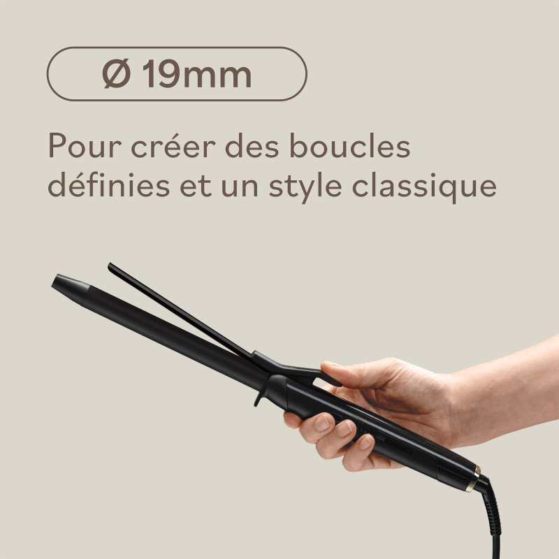 Fer à boucler à pince 19mm – Boucles définies et élégantes
