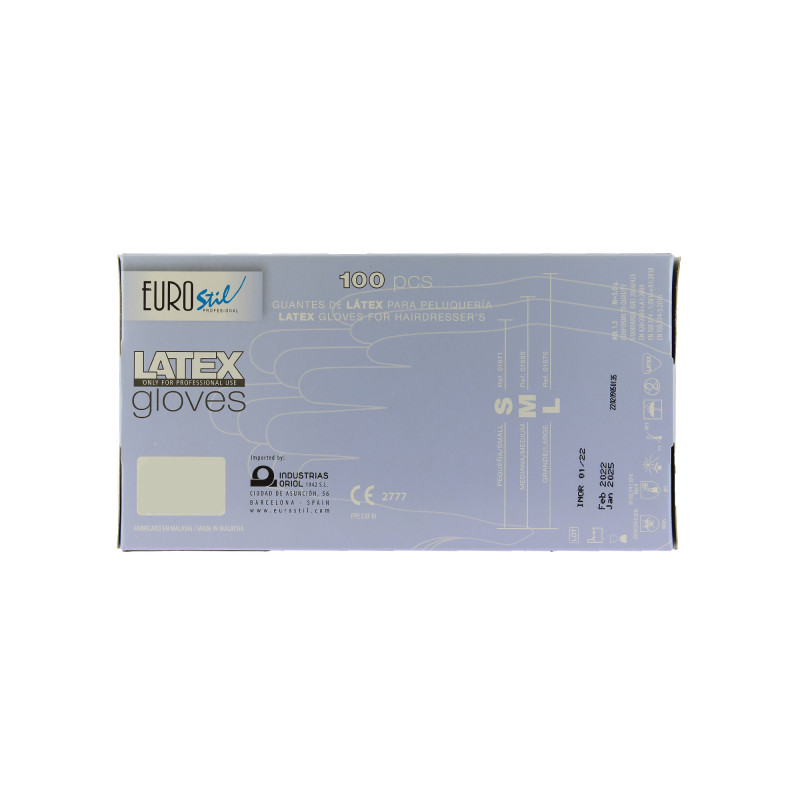 Boite de 100 gants latex sans poudre blanc- Taille L