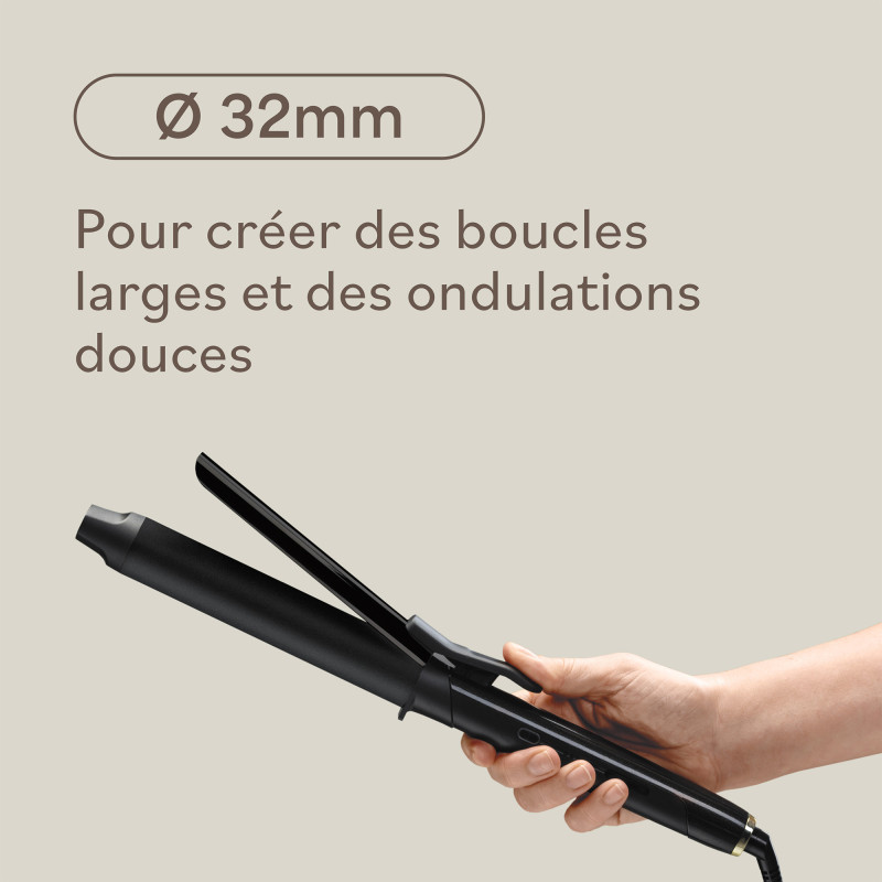 Fer à boucler à pince 32mm – Contrôle précis, effet naturel