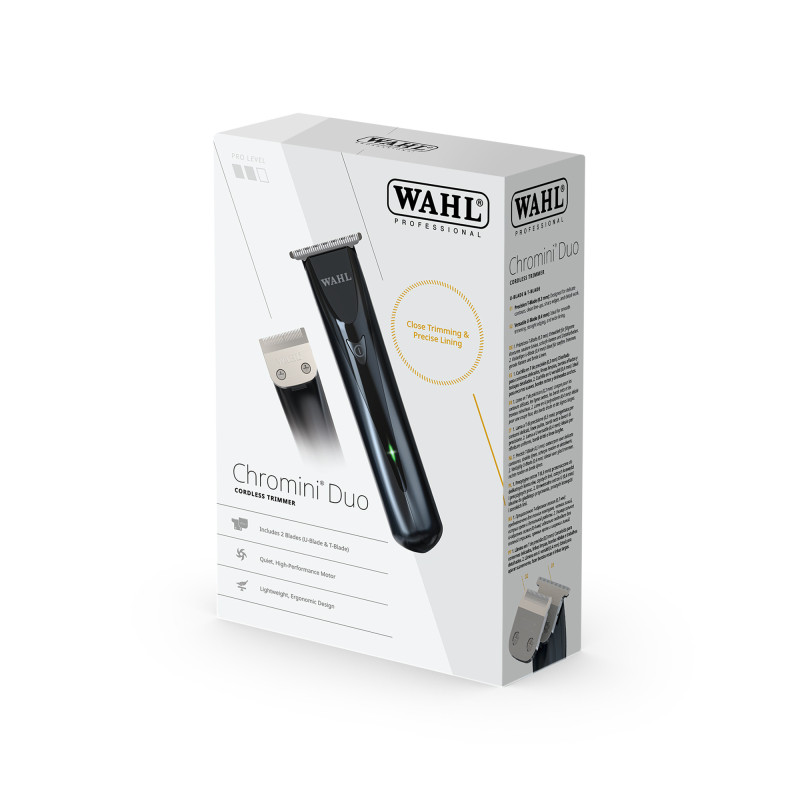 Tondeuse de finition Chromini® Duo sans fil Noire – précision et ergonomie