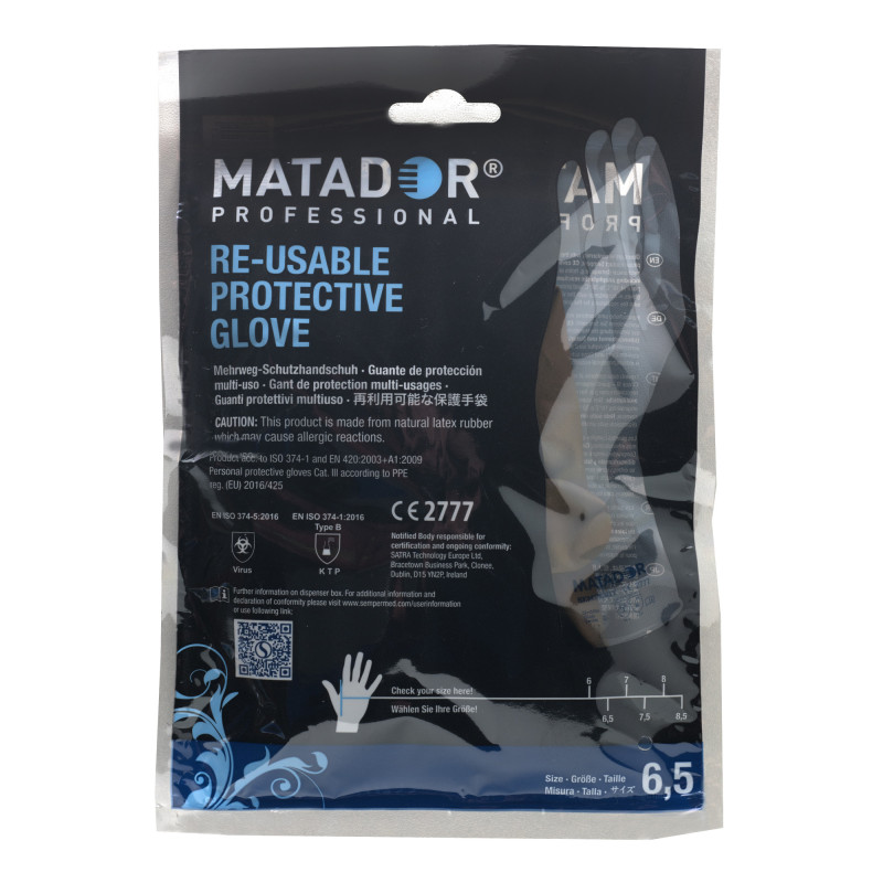 Paire de gants de protection en latex taille S - 6.5