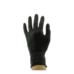 Boîte de 20 gants en latex non poudré jetables noirs - Taille M