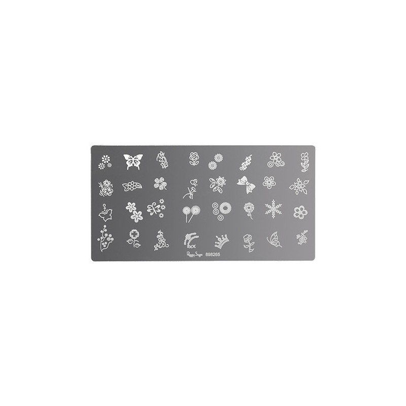 Plaque de stamping nail art Flowers