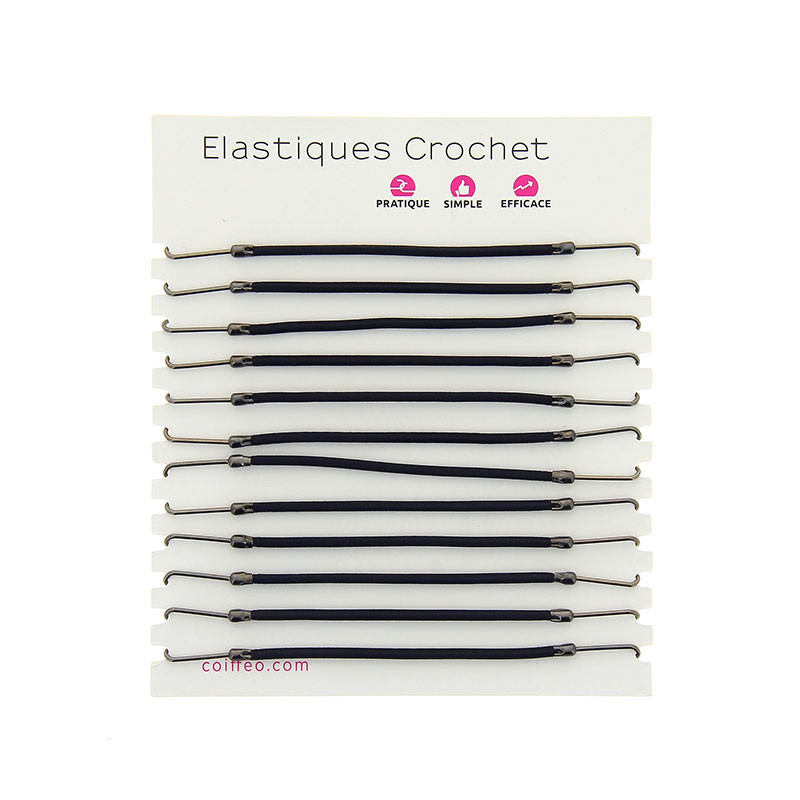 Elastique crochet Noir x12