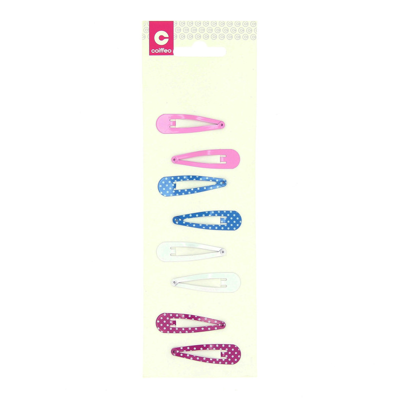 Barrette clic clac assorti x8