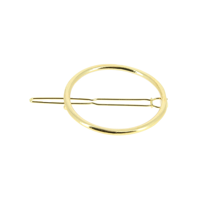 Barrette ronde dorée