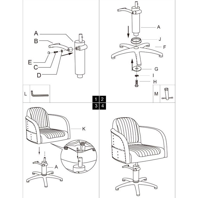 Fauteuil noir Brooklyn 53x99cm