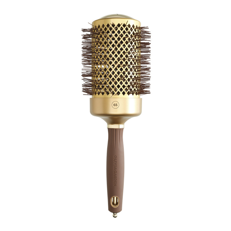 Brosse brushing ronde Expert Blowout Shine Wavy Bristles Gold&Brown 65mm