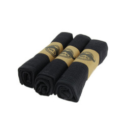 Lot de 6 serviettes en coton barber Noire