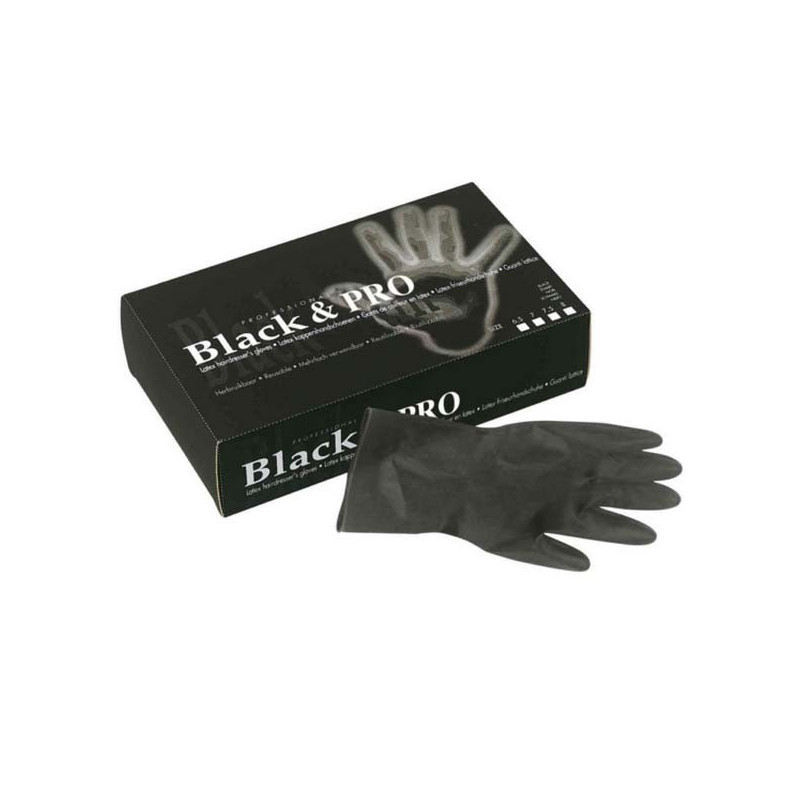 Boîte de 20 gants latex satin noir - Taille S