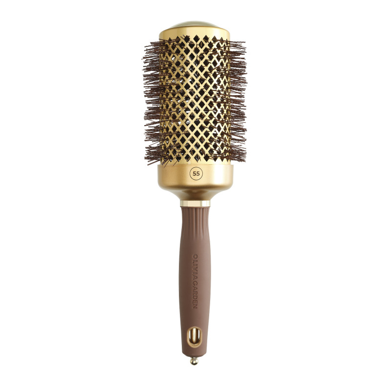 Brosse brushing ronde Expert Blowout Shine Wavy Bristles Gold&Brown 55mm