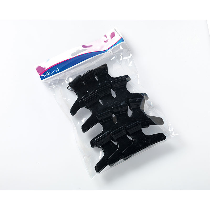 Lot de 12 pinces brushing larges Noire