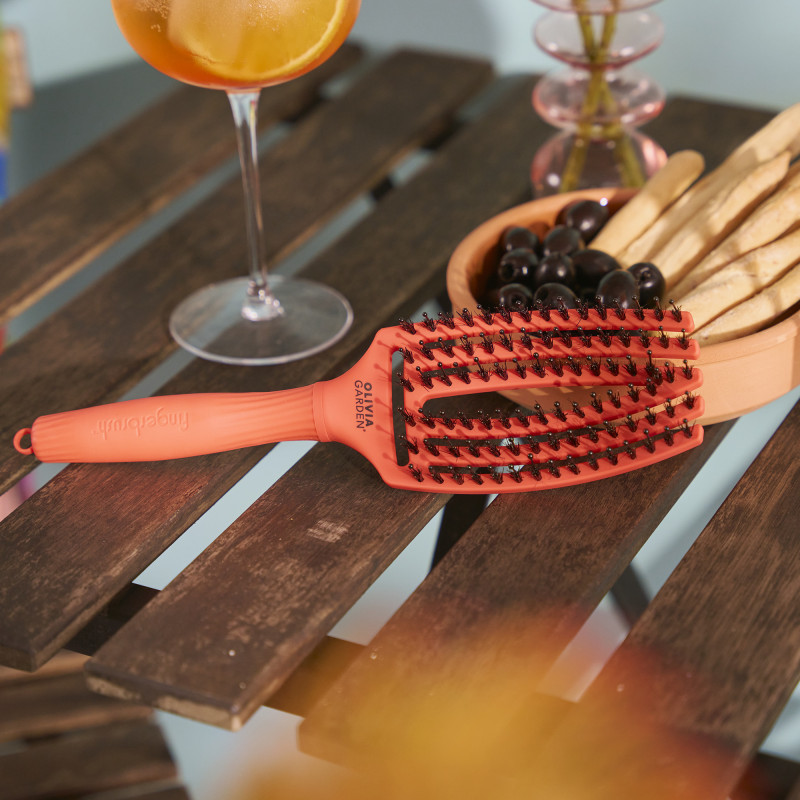 Brosse démêlante Fingerbrush Orange Spritz - Care Iconic Boar&Nylon