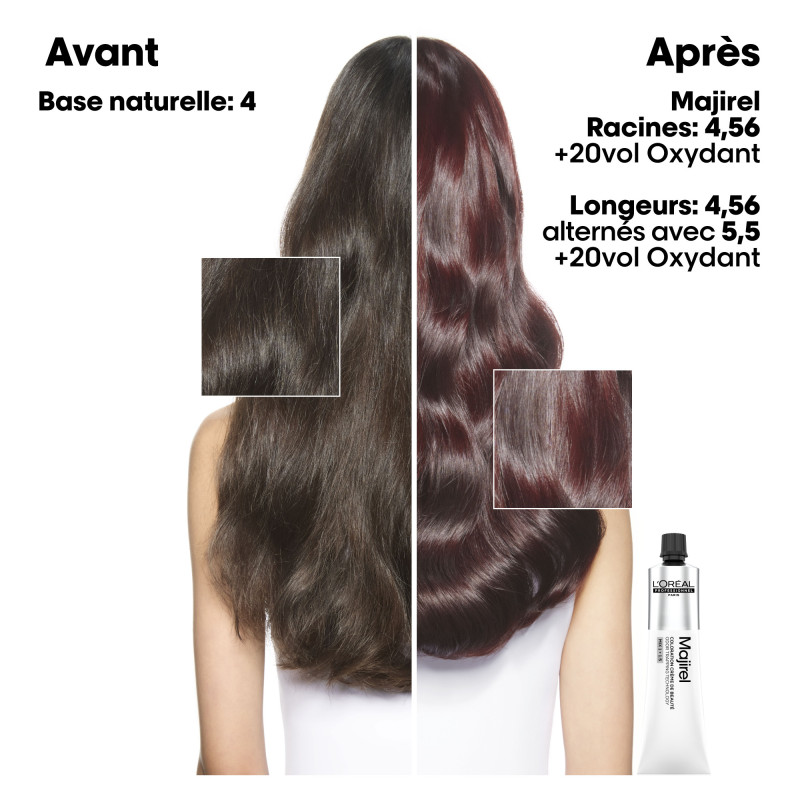 Coloration crème de beauté Majirouge 4.62 Châtain Rouge Irisé